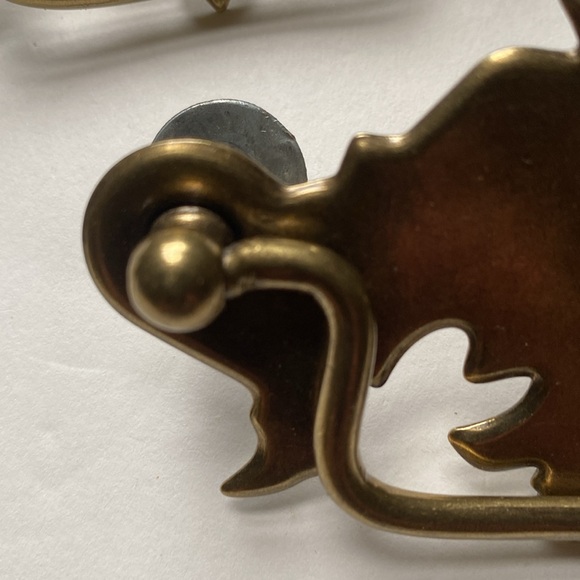 Antique solid brass furniture hardware. Drawer pulls. - Picture 7 of 9